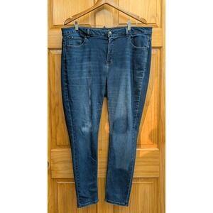 Curve Appeal Essential Skinny Blue Denim Jeans Comfy Stretch Size 18W